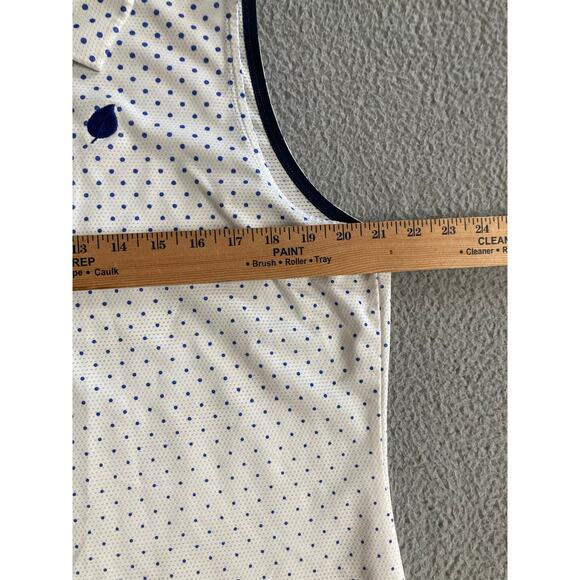 Nike Golf Tank Top XL Dri Fit Sleeveless Polo Shirt Polka Dot White Athletic - Picture 11 of 16